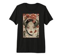 Mujeres místicas japonesas y árbol de Cerezo Kanji japonés Camiseta Premium