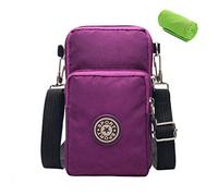 Mujeres Monedero Pequeña Bolso de Brazo Teléfono Móvil Mini Bandolera Mujer Bolsos de Mano Nylon Brazalete Deportivo Soporte Pasaporte Cintura de Viaje Bolsa de Cartera Niñas para iPhone Samsung