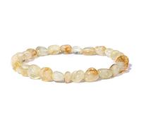 Mujeres Natural Guijarro De Forma Libre Negro Púrpura Rutilado Cuarzo Rosa Blanco Cristal Gris Piedra Cuentas Pulsera Regalos,20 Citrino,23cm