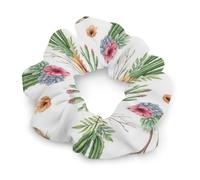 Mujeres Natural Vintage Acuarela Cactus en Estilo Boho Flores Ramitas Blancas Coleteros Elásticos Gomas para el Cabello Sin Dolor Cordón Teléfono Gomas para el Cabello Para Cualquier Tipo De Cabello A