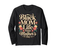 Mujeres Negras Afroamericano Negro Mamá Vida Día de la Madre Manga Larga