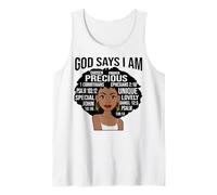 Mujeres Negras Dios Dice Que Soy elegida perdonada Preciosa melanina Camiseta sin Mangas