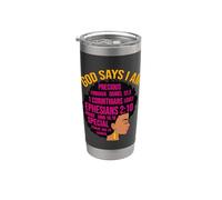 Mujeres negras Dios dice que soy preciosa perdonada única melanina Vaso térmico de acero inoxidable de doble pared