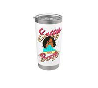 Mujeres Negras Divertidas Sassy Desde El Nacimiento Melanin Girl Magic Girls Vaso térmico de acero inoxidable de doble pared