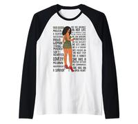 Mujeres Negras Melanin Poppin Mes de la Historia Negra Queen Woman Camiseta Manga Raglan