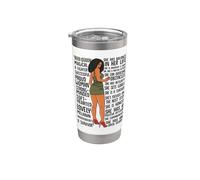 Mujeres negras Melanin Poppin Mes de la Historia Negra Queen Woman Vaso térmico de acero inoxidable de doble pared
