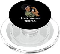 Mujeres Negras Veterano Afroamericano Mujer Soldado del Ejército PopSockets PopGrip para MagSafe
