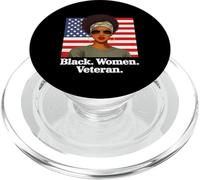 Mujeres Negras Veterano Afroamericano Mujer Soldado del Ejército PopSockets PopGrip para MagSafe