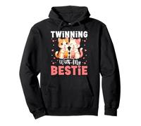 Mujeres Niñas Twinning with my bestie Cat Boba Bubble Best Tea Sudadera con Capucha
