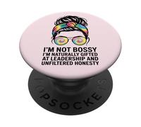 Mujeres no mandonas de liderazgo y honestidad naturalmente dotadas PopSockets PopGrip Adhesivo