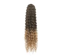 Mujeres Peluca de extensión cola caballo rizada con clip sintético y cordón ajustable, postizo larga Uso diario(1BT27_24INCHES)