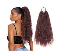 Mujeres Peluca sintética de pelo largo y rizado con cabeza explosiva cola caballo bigotes maíz for mujer Diario(#350)