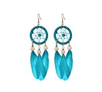 Mujeres Pendientes Mother Valentine's Day Presenta Creatividad Long Coffee Feather Pendientes Tassel Accesorios de Orejas Bohemio Accesorios de Comercio Exterior Pendientes para Mujeres Pendientes