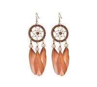 Mujeres Pendientes Mother Valentine's Day Presenta Creatividad Long Coffee Feather Pendientes Tassel Accesorios de Orejas Bohemio Accesorios de Comercio Exterior Pendientes para Mujeres Pendientes