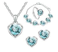 Mujeres personalizadas joyería fina azul azul y corazón colgante collares Body, Aleación, Sin gemas