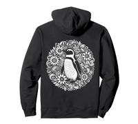 Mujeres pingüinas en botánicos Florales para un Amante de los pingüinos Sudadera con Capucha