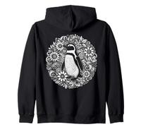 Mujeres pingüinas en botánicos Florales para un Amante de los pingüinos Sudadera con Capucha