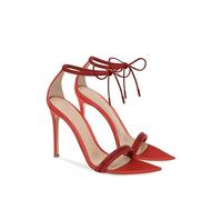 Mujeres Punta Abierta Estilete Tacón Alto Punta Redonda Correa de Tobillo Bien portado Sandalia Sexy Zapatillas Fiesta Boda Club Moda Estilete Tacones(Rojo,41 EU)