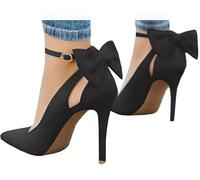 Mujeres Puntiagudos Altos Tacones Altos Tacones Tacones Delgados Damas Sexy Bombas para Damas Hebilla Correa Femenina Moda Bowknot Zapatos 37-40EU