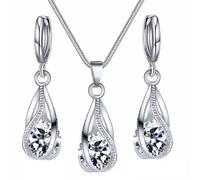Mujeres Púrpura Conjuntos Para Mujeres Joyería Sets For Women Bridal Bridesmaid Accessories Necklace Earrings Set For Wedding Prom Cumpleaños Cumpleaños Conjuntos Azul Formal Negro (A, One Size)