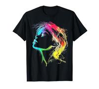 Mujeres Retrato Arte Dibujo Colorido Arte Anime Camiseta