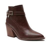 Mujeres Retro Elastico Chelsea Tobillo Botas Chunky Heel Puntiagudo Otoño Invierno Botines Faux Cuero Zipper Short Boot Fiesta Trabajo Jeans Dress Zapatos para mujer Señoras Niñas Dark Marrón Numero