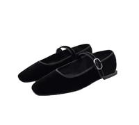 Mujeres Retro Leopard Ballet Flats Hebilla Strap Mary Jane Flats Ballerina Zapatos Punta Redonda Zapatos Tipo Ballet Zapatos para Mujer Señoras Niñas Negro Numero 36