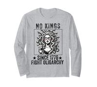 Mujeres Reyes luchan oligarquía 4 de Julio Feminista Patriota Manga Larga