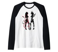 Mujeres sexys, símbolo de dualidad, diablo y ángel Camiseta Manga Raglan