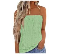 Mujeres sin mangas con tirantes para mujer, sin mangas, elástico, suave, transpirable, acanalada, tubo sin mangas, sin mangas, sin mangas, diadema, para fiestas, vacaciones, blusa, Z#rosa oro, XL