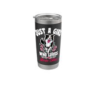 Mujeres solo una chica que ama los border collies para Vaso térmico de acero inoxidable de doble pared