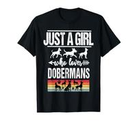Mujeres Solo una Chica Que ama los Dobermans para dueños de Camiseta gráfica económica