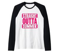 Mujeres Straight Outta Summer Back To School First Day Girls Camiseta Manga Raglan