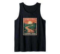 Mujeres The Way Is Calling Camino 2026 Vintage Landscape Camiseta sin Mangas