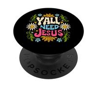 Mujeres, Todos ustedes Necesitan Jesús Christian Groovy Christ Faith Bible PopSockets PopGrip Adhesivo