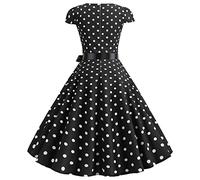 Mujeres Vestido Vintage Retro Rosa Chic Rockabilly Años 1950 50 60 70 Audrey Hepburn Estilo Casual Vestidos de Vestidos Ruched Lobe Dot Vestido Moda Vintage Años 70 Pin Up Mujer Verde Barato, Negro