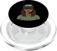 Mujeres Veteranas Negras Soldado Afroamericano Femenino Ejército PopSockets PopGrip para MagSafe