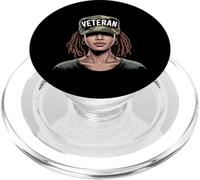 Mujeres Veteranas Negras Soldado Afroamericano Femenino Ejército PopSockets PopGrip para MagSafe
