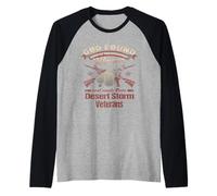 Mujeres Veteranas Operación Tormenta del Desierto Guerra del Golfo Pérsico Camiseta Manga Raglan