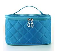 Mujeres Viajes Cosméticos Celosía Cremallera Hombres Bolsas De Maquillaje Organizador Belleza Neceser Lavado Kits De Maquillaje Estuche (Color : Blue, Size : 22 * 8 * 15cm)