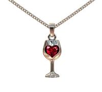 Mujeres Vintage Falso Rubí Amor Corazón Cristal De Vino Colgante Cadena Collar JoyeríaTratamiento muy atractivo