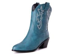 Mujeres Western Botas vaqueras with Embroidered Moda Retro Clásica Basic Mid Calf Wide Calf Botas Cowgirl para mujer Niñas Señoras Orchid Numero 38