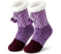 Mujeres Zapatillas Pelusas Calcetín Cálido Grueso Suave | Calzini invernali per le donne con impugnature antiscivolo Calzini caldi per pantofole,Calzini per pavimento
