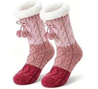 Mujeres Zapatillas Pelusas Calcetín Cálido Grueso Suave | Calzini invernali per le donne con impugnature antiscivolo Calzini caldi per pantofole,Calzini per pavimento