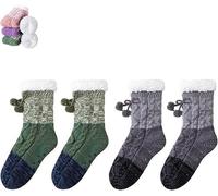 Mujeres Zapatillas Pelusas Calcetín Cálido Grueso Suave | Calzini invernali per le donne con impugnature antiscivolo Calzini caldi per pantofole,Calzini per pavimento
