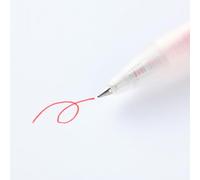 MUJI 無印良品 Bolígrafo de gel retráctil, punta fina de 0,5 mm, escritura suave, cuerpo transparente (rojo, 0,3 mm)