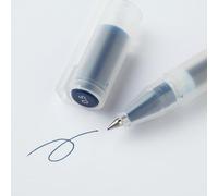 MUJI 無印良品 Bolígrafos de tinta de gel, punta de 0,5 mm, juego de 10, estilo tapa (azul marino)