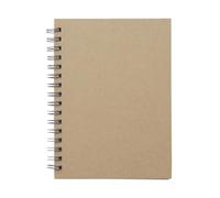 MUJI 無印良品 - Cuaderno A6 de doble anilla, 80 hojas lisas, papel reciclado, diseño plegable de 360 grados, cubierta blanca y kraft (3, beige)