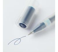 MUJI 無印良品 Juego de bolígrafos de gel, punta fina de 0,38 mm, polipropileno, paquete de 10 unidades (azul marino)