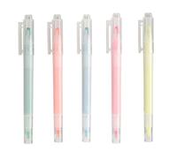 MUJI 無印良品 Twin Highlighter - Juego de 5 (naranja, rosa, verde, azul, amarillo)